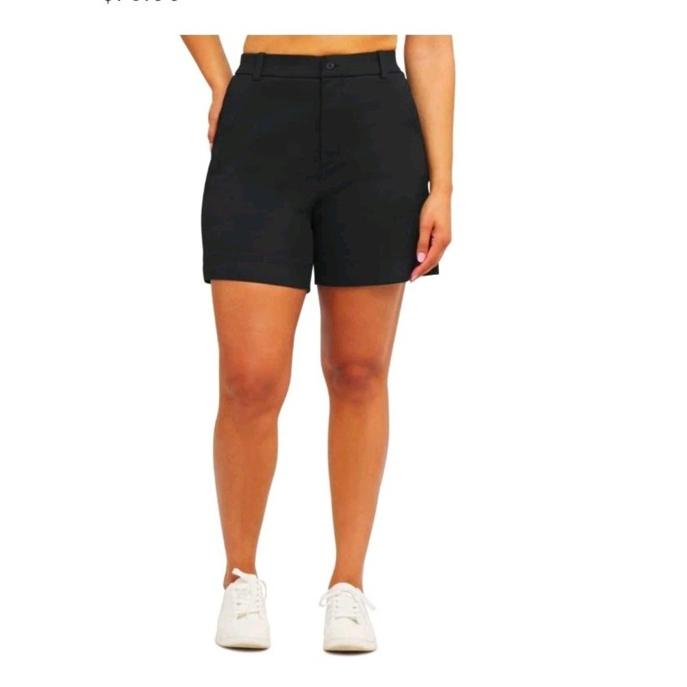 SPANX SuperSmooth Stretch Twill Chino Shorts Black High Rise 5" Pockets XS